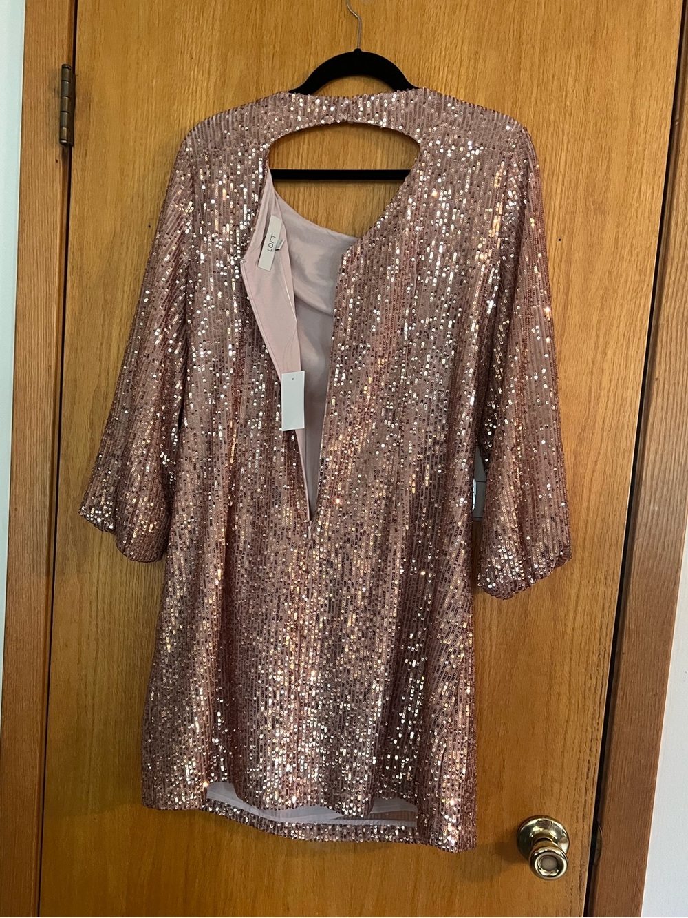 LOFT Sequin Dress in Rose Gold - Picture 4 of 4